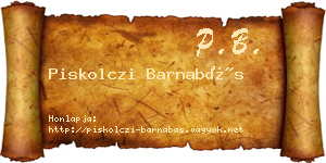 Piskolczi Barnabás névjegykártya